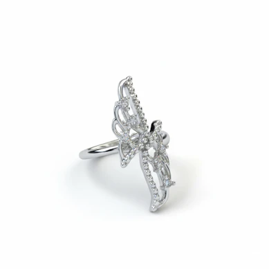 Ear cuff com asas em aço cirúrgico - prateado