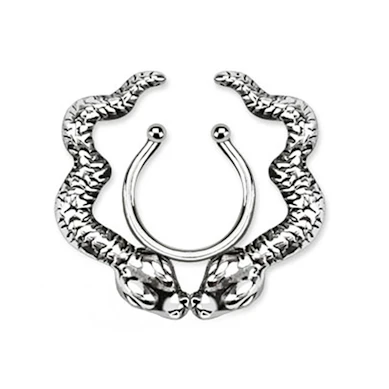Mamilo piercing falso com cobras