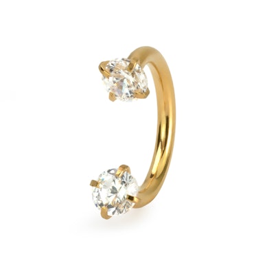 Ferradura com rosca interna e pedras redondas