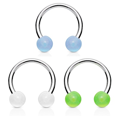 Ferradura conjunto de 3 com bolas florescentes