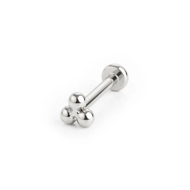 Labret de encaixe em titânio com conjunto de bolas triangular no topo