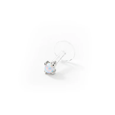 Labret de ouro de 14 quilates com opala