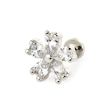 Labret com rosca interna e flor de cinco pétalas