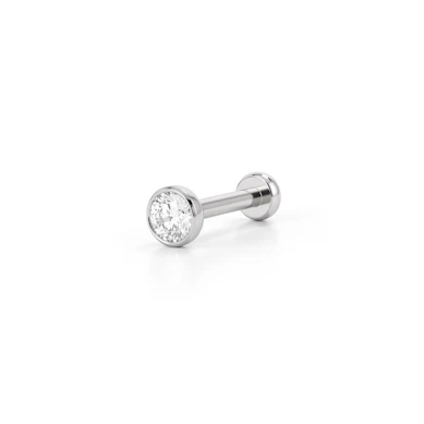 Labret de encaixe em titânio com pedra embutida