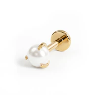 Labret de titânio com pérola