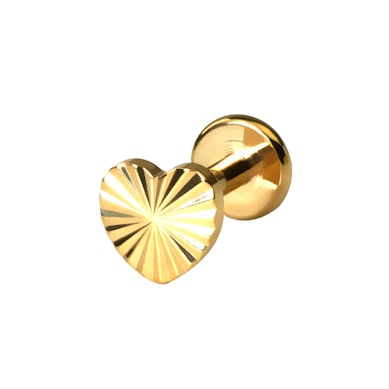 Labret em forma de coração com padrão saliente