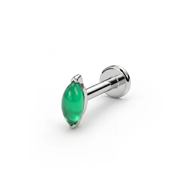 Labret em titânio com pedra natural