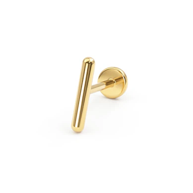 Labret em titânio com barra