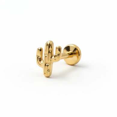 Labret em titânio com cato