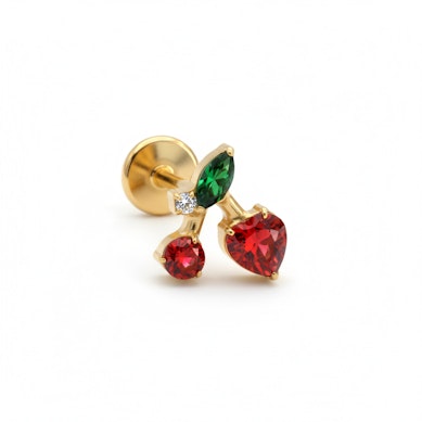 Labret de cerejas com pedras coloridas