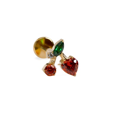 Labret de cerejas com pedras coloridas