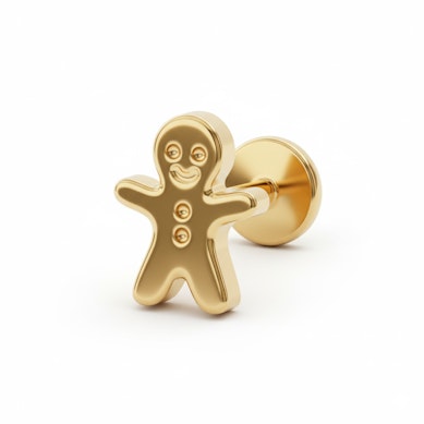 Labret em titânio com boneco de gengibre