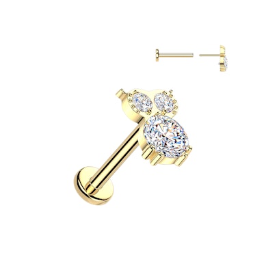 Labret de titânio com mocho de pedras