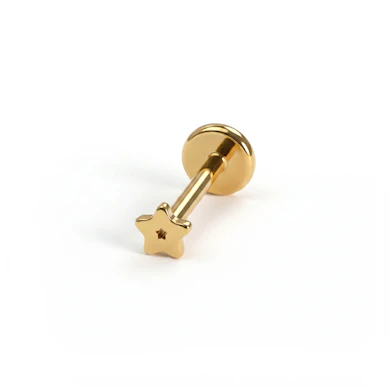 Labret em titânio com estrela minúscula