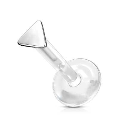 Labret de ouro 14 quilates com topo triangular