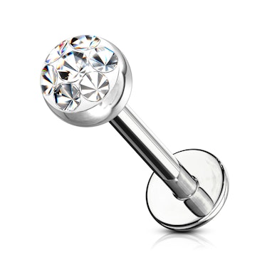 Labret com pérolas de cristal