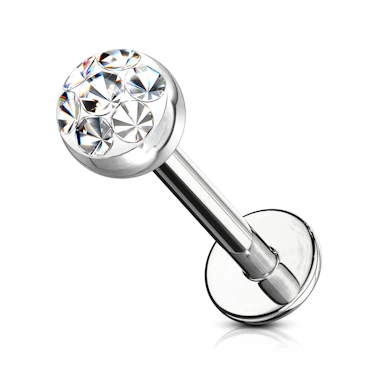 Labret com pérolas de cristal