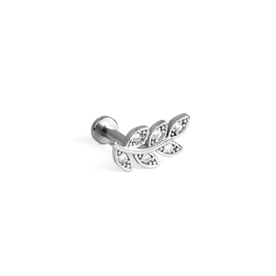 Labret com rosca interna e folhas