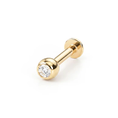 Labret de ouro 14k com pedra
