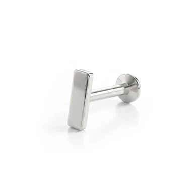 Labret com rosca interna e topo retangular