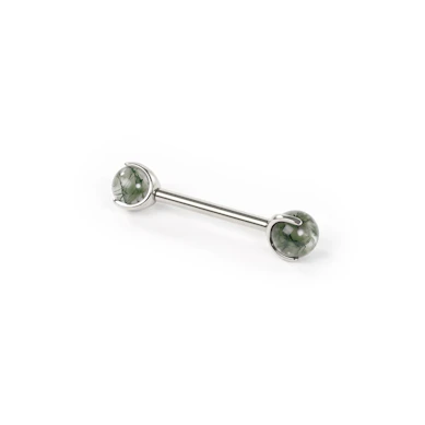 Barbell para o mamilo em titânio com pedras naturais