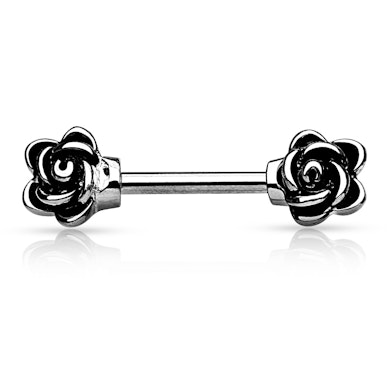 Mamilo piercing com rosas