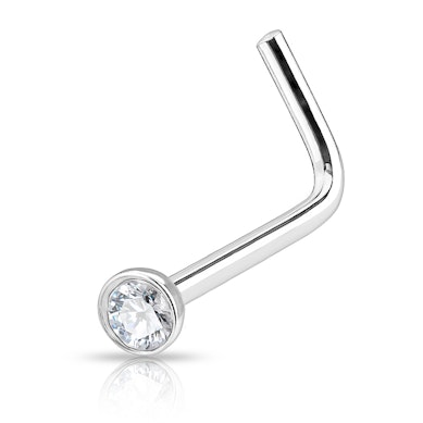 Nariz piercing de titânio com brilhante