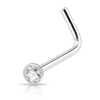 Nariz piercing de titânio com brilhante