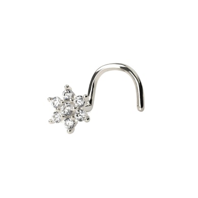 Nariz piercing de ouro 14 quilates com flor