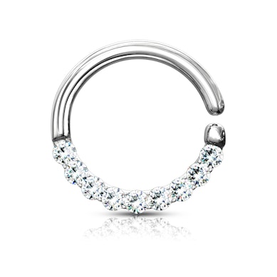 Argola para o septo com fileira de pedras