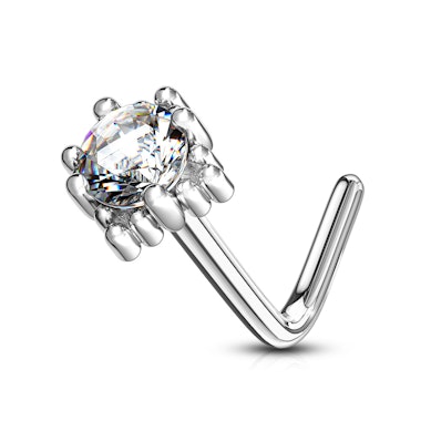 Joia para o nariz de ouro de 14k com base quadrada