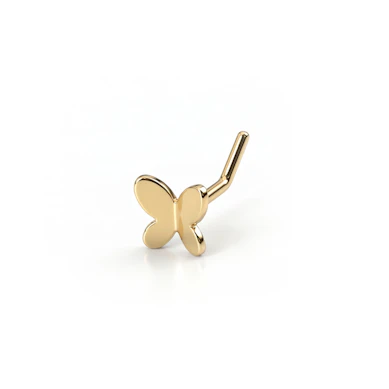 Stud para o nariz em titânio com borboleta