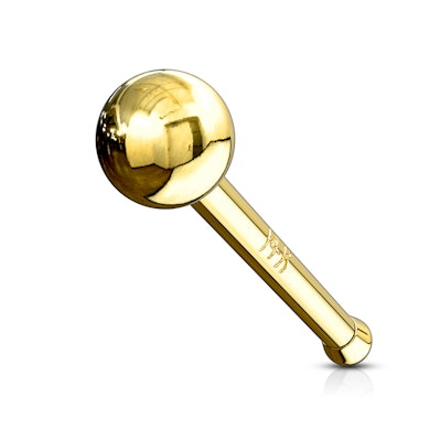 Stud para o nariz em ouro 14k com bola