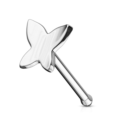 Nariz piercing de ouro 14 quilates com uma borboleta