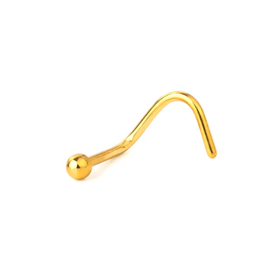 Nariz stud elegante com meia bola em cores diferentes