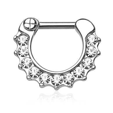 Clicker para o septum com pedras na borda