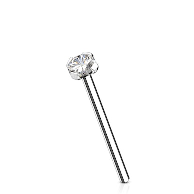 Nariz piercing em ouro de 14 quilates com zirconia