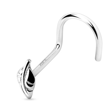 Nariz piercing de ouro 14 quilates com uma folha