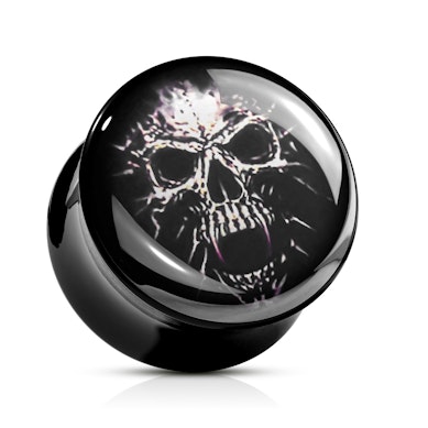 Plug de acrílico com uma caveira