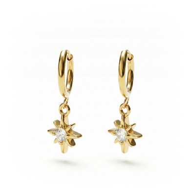 Par de huggies com pendente de sol