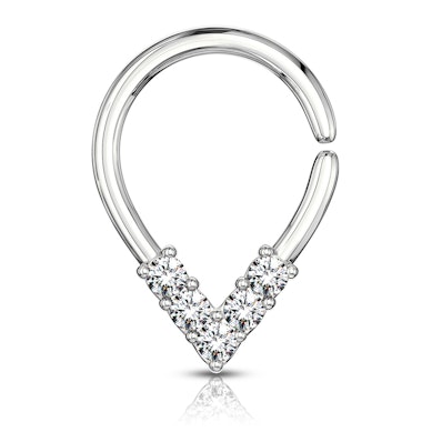 Argola em forma de gota com pedras brilhantes
