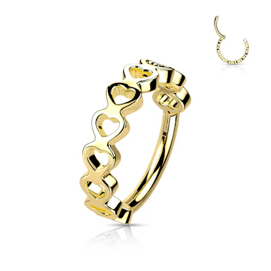 Argola com segmento articulado com corações