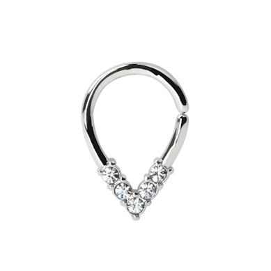 Argola contínua em forma de gota em aço cirúrgico