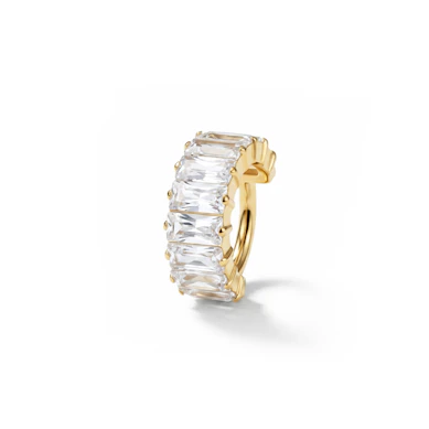 Argola de titânio com pedra em corte baguette