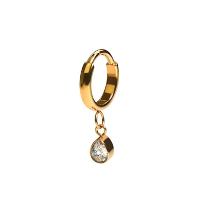 Argola de titânio com pendente em forma de gota