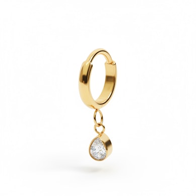 Argola de titânio com pendente em forma de gota