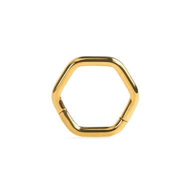 Argola hexagonal articulada em titânio