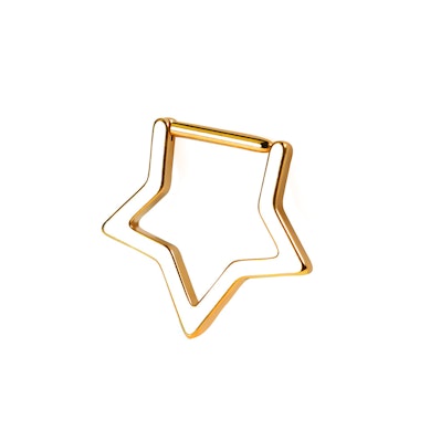Argola articulada de titânio em forma de estrela