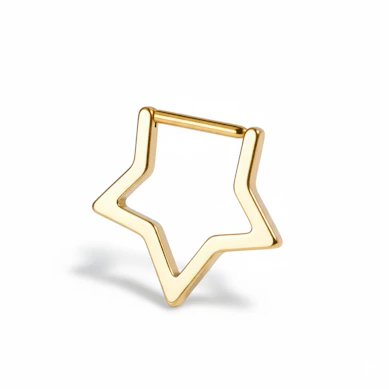 Argola articulada de titânio em forma de estrela