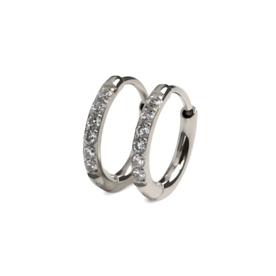 Par de huggies em aço cirúrgico com pedras